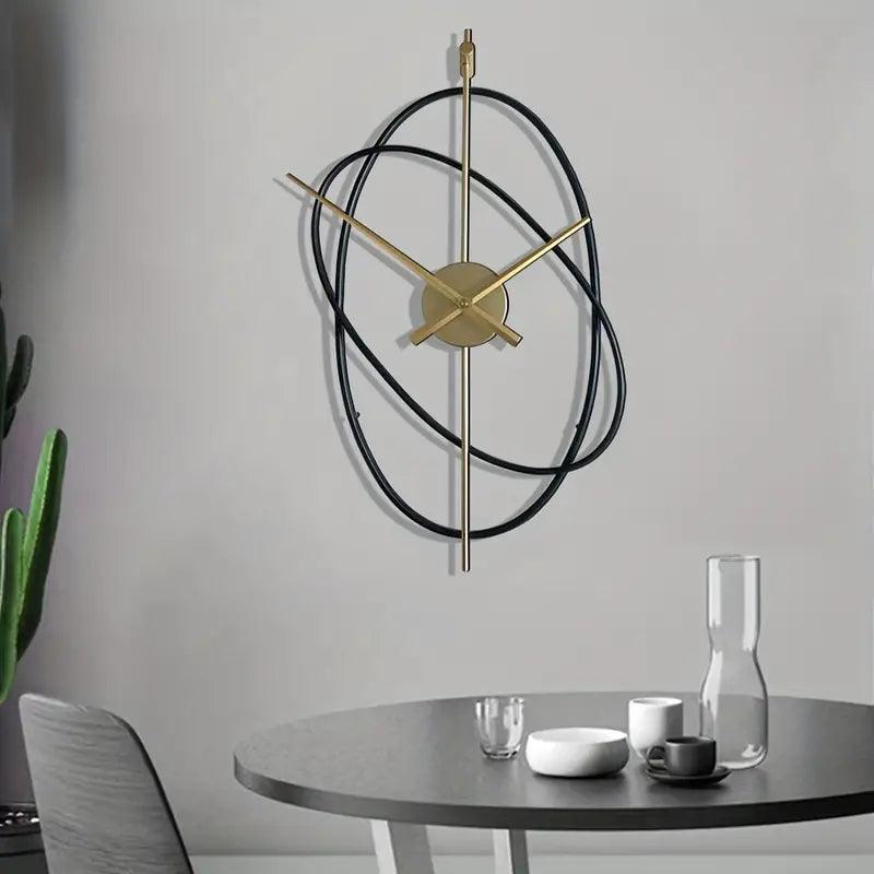 CRISS CROSS BLACK AND GOLD WALL CLOCK - Ouch Cart 