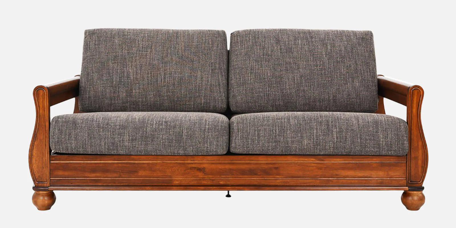 Solid Wood 3 Seater Sofa in Brown Colour - Ouch Cart 