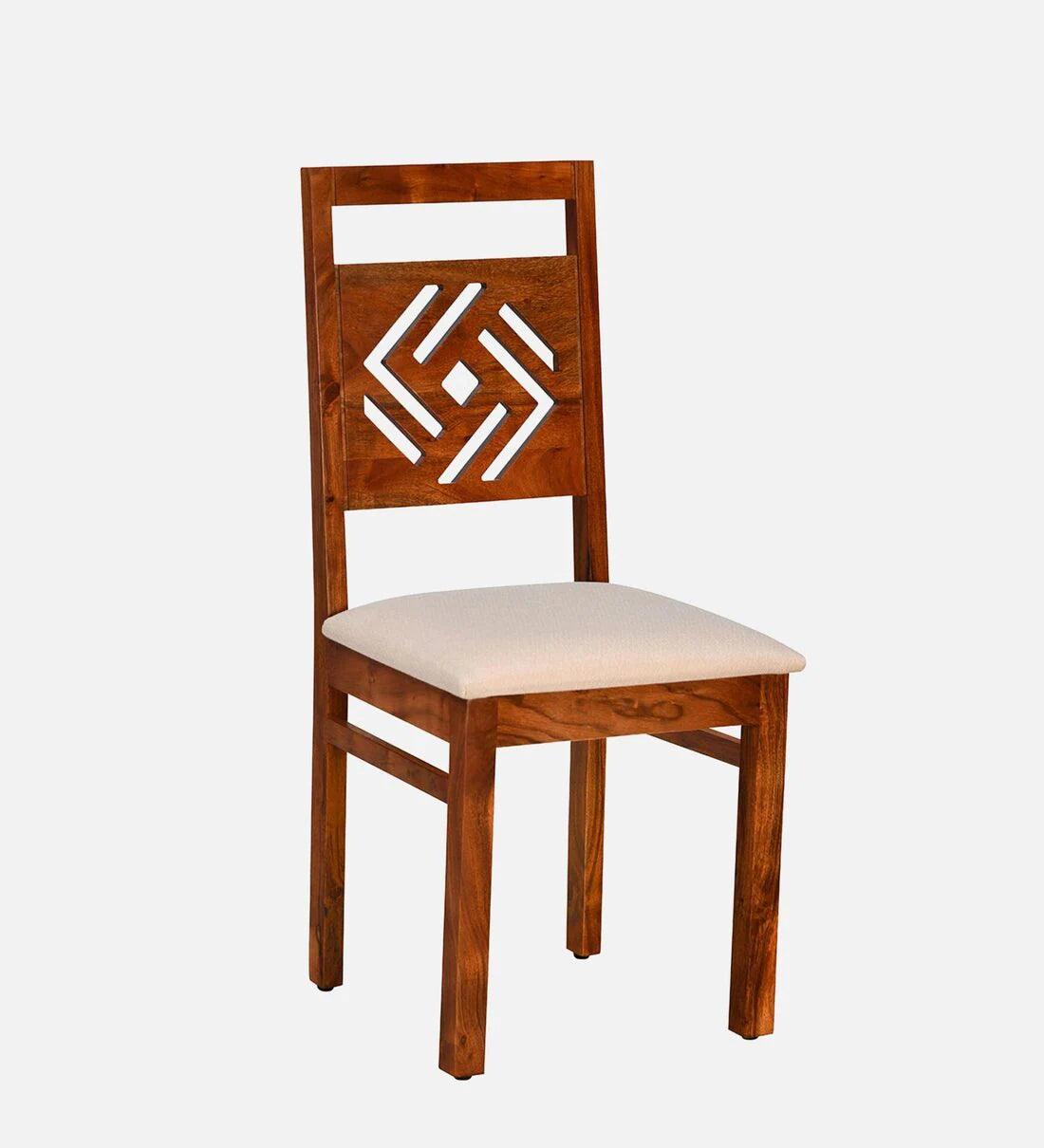 Solid Wood 4 Seater Dining Set In Honey Brown Finish - Ouch Cart 