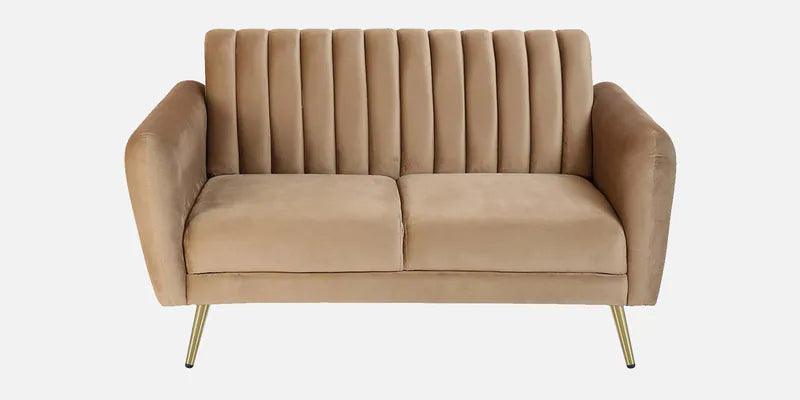 Velvet 2 Seater Sofa In Beige Colour - Ouch Cart 