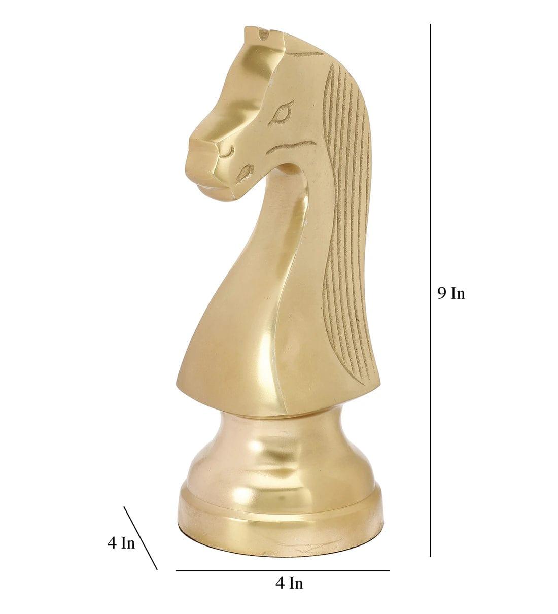 Chess Horse Gold Showpiece, - Ouch Cart 