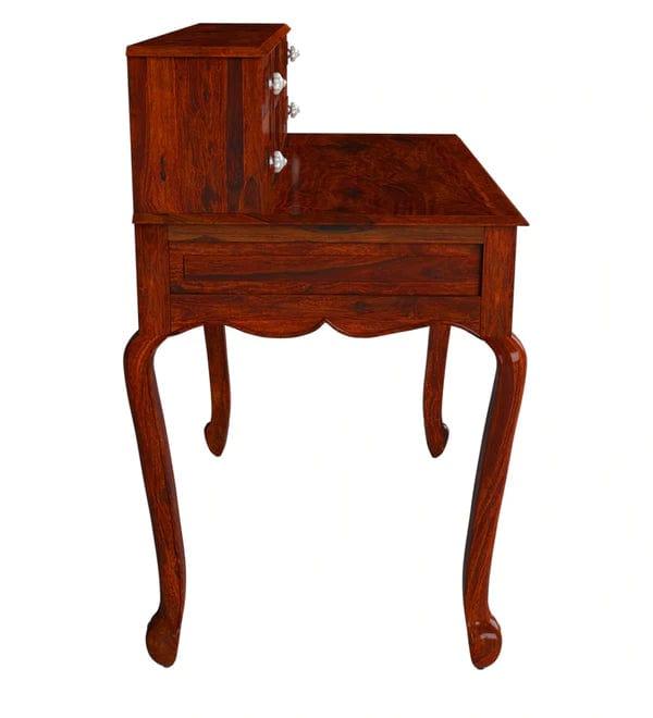 Ella Solid Wood Writing Table In Honey Oak Finish - Ouch Cart 