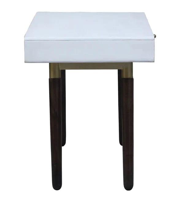 Sarah Solid Wood Study Table In Walnut & White Finish - Ouch Cart 