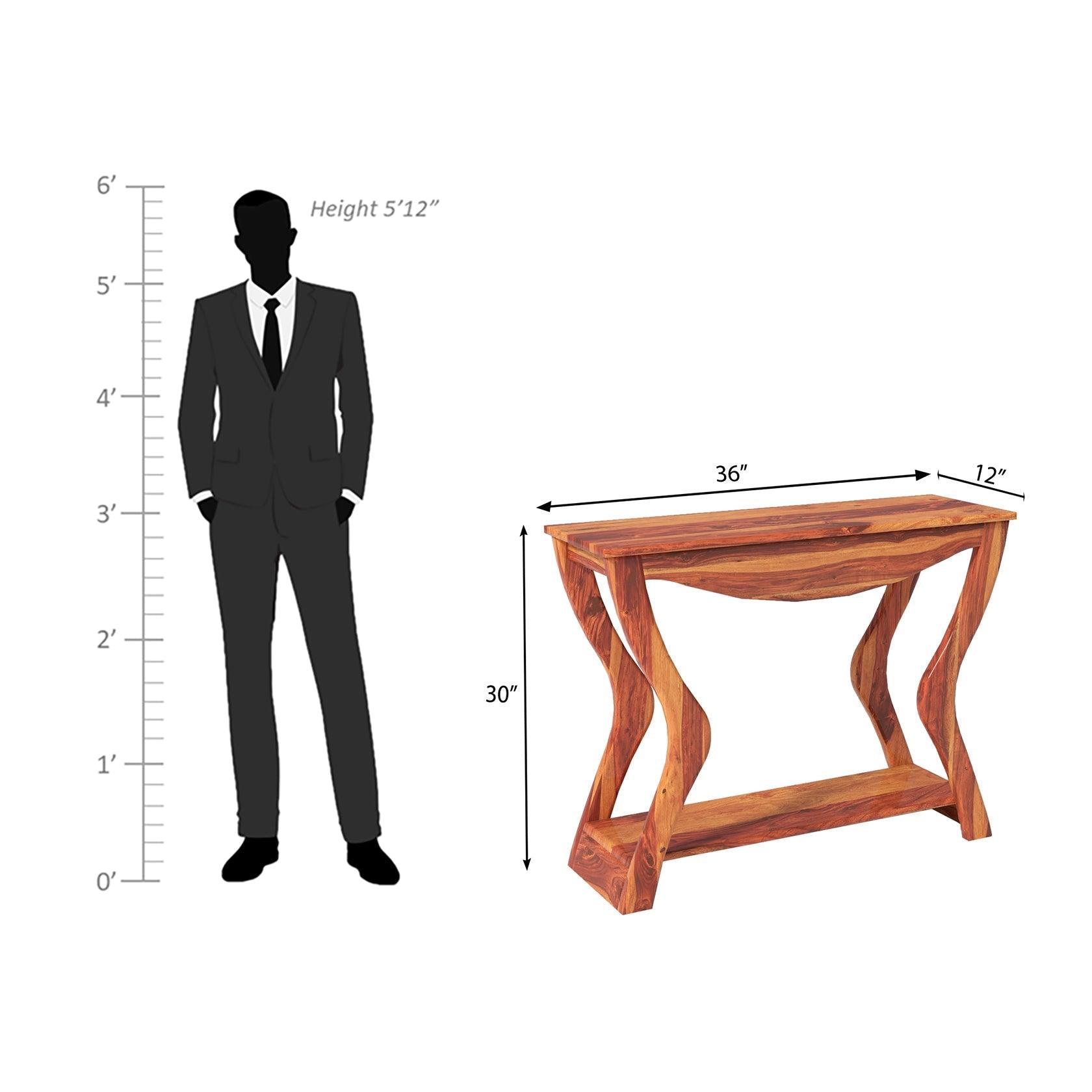 Dolce Sheesham Wood Console In Light Reddish Honey color - Ouch Cart 