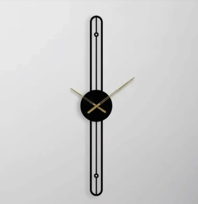 line and capsule black wallclock