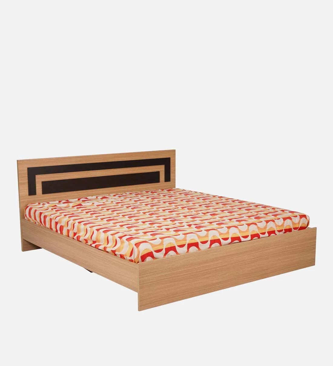 Duso King Size Bed in Urban Teak Finish - Ouch Cart 