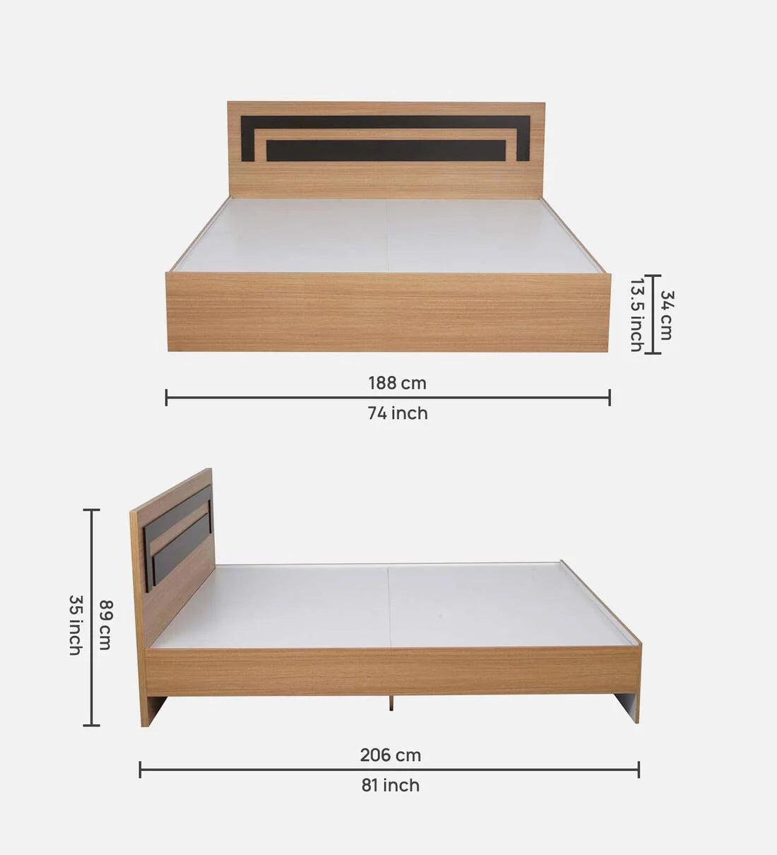 Duso King Size Bed in Urban Teak Finish