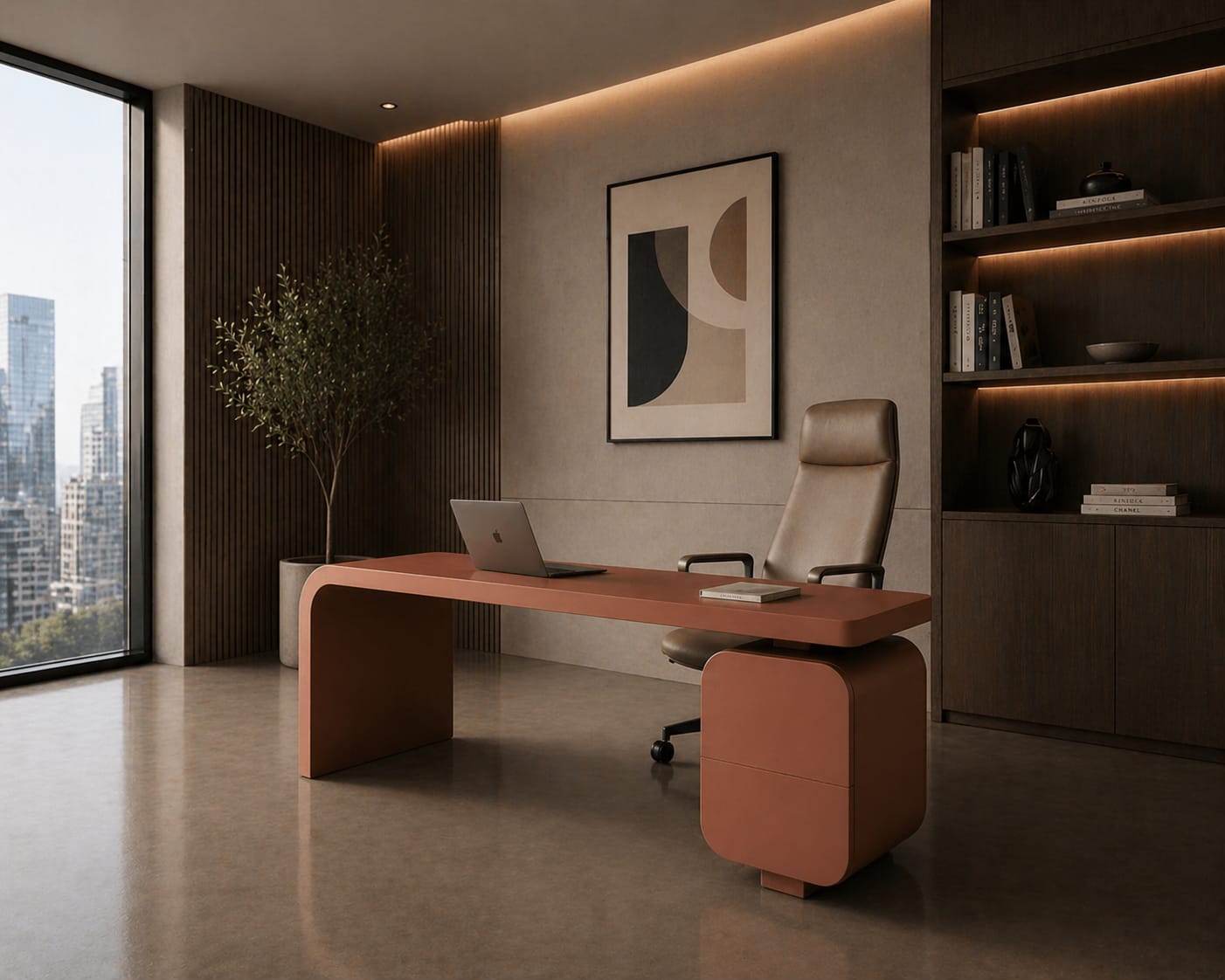 Modern Executive Office Table with Storage