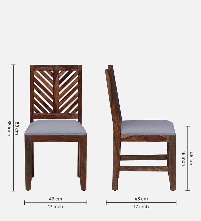 Sheesham Wood 6 Seater Dining Set In Rustic Teak Finish - Ouch Cart 