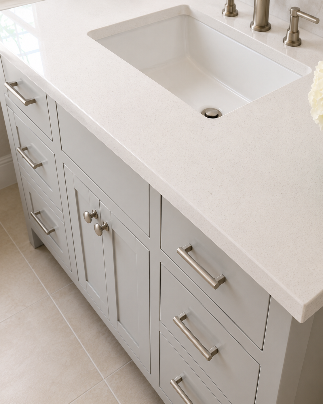 Ouch Cart Modern White Bathroom Vanity Cabinet