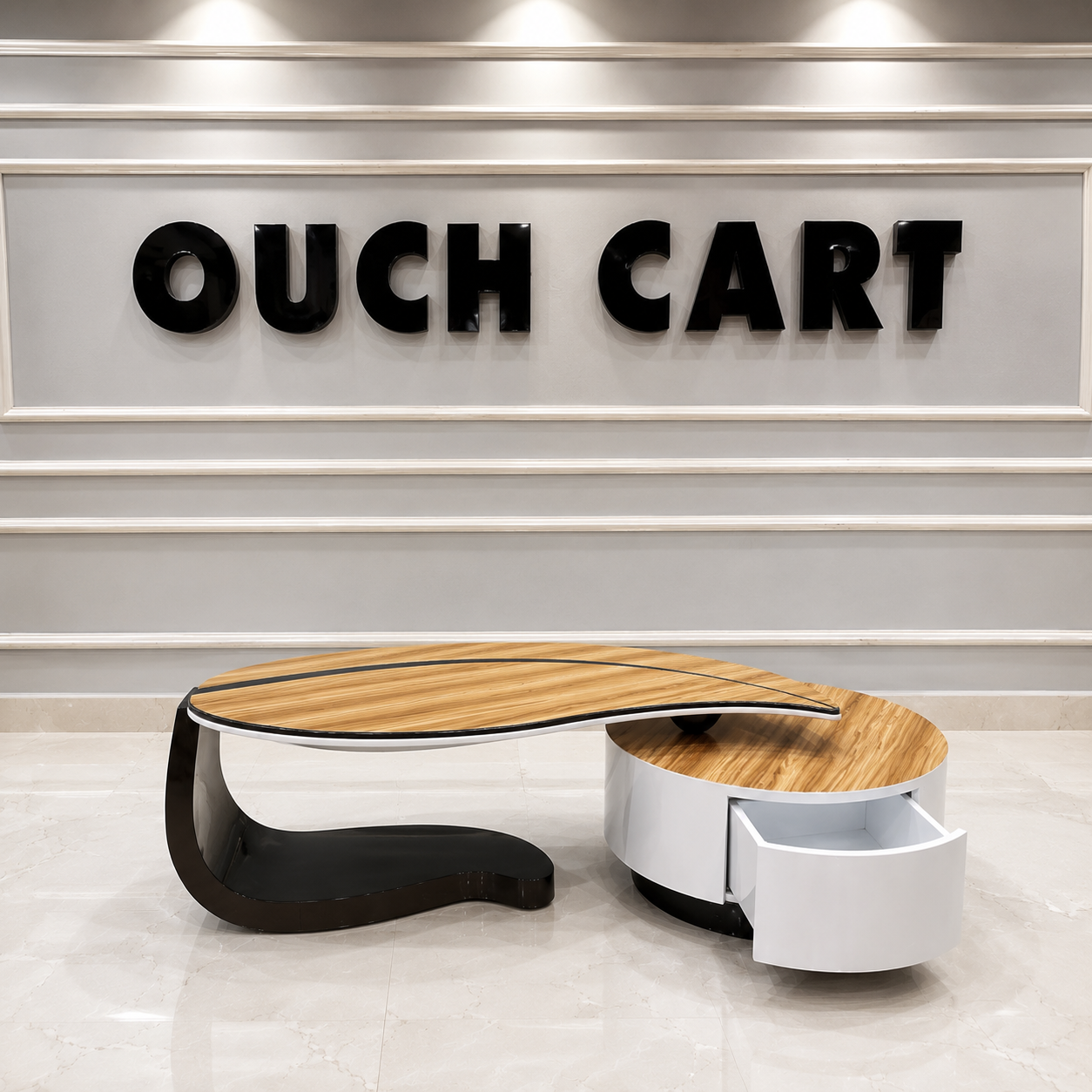 Ouch Cart Modern Designer Coffee Table with Storage Drawer