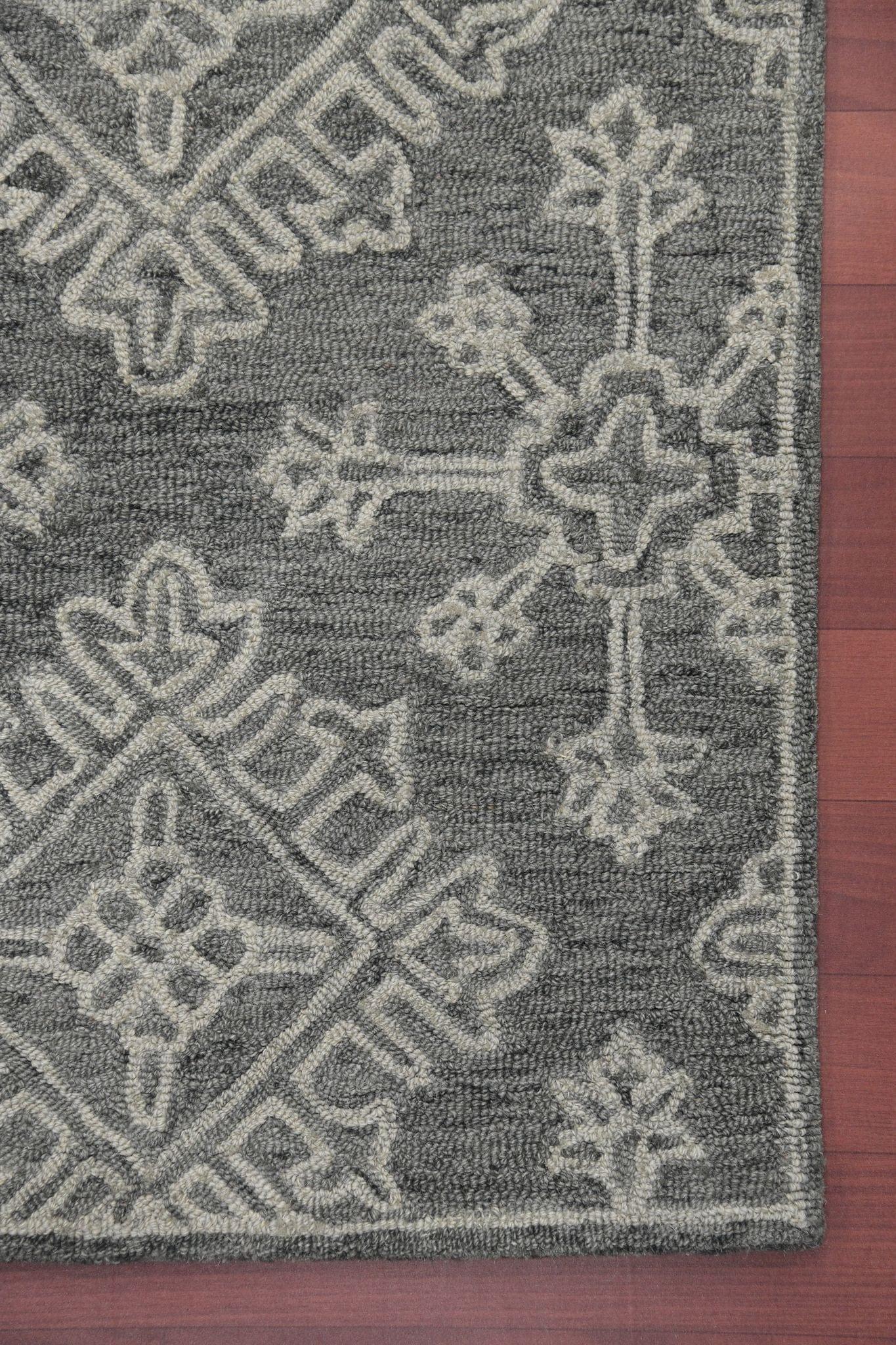 Graphite Wool Boston 4x6 Feet Hand-Tufted Carpet - Rug - Ouch Cart 