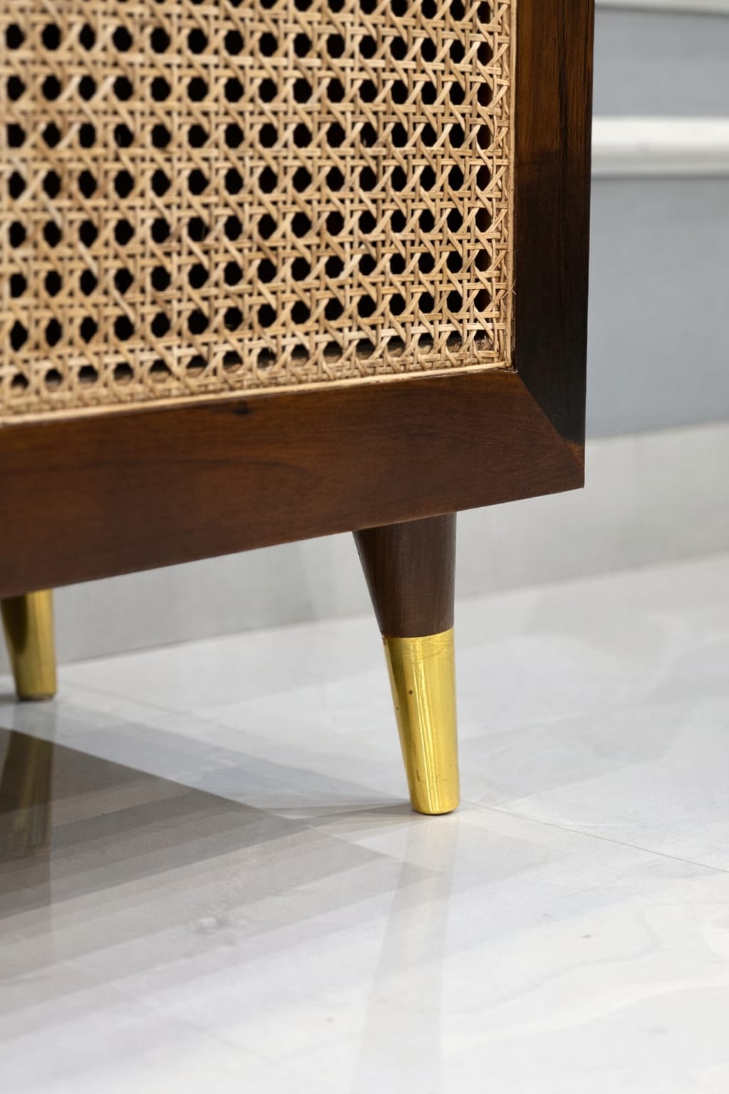 Rubin 4 Door Mango Wood & Cane Door Cabinets and Sideboard