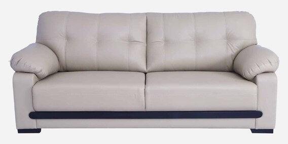 Leatherette 3 Seater Sofa in Beige Colour - Ouch Cart 