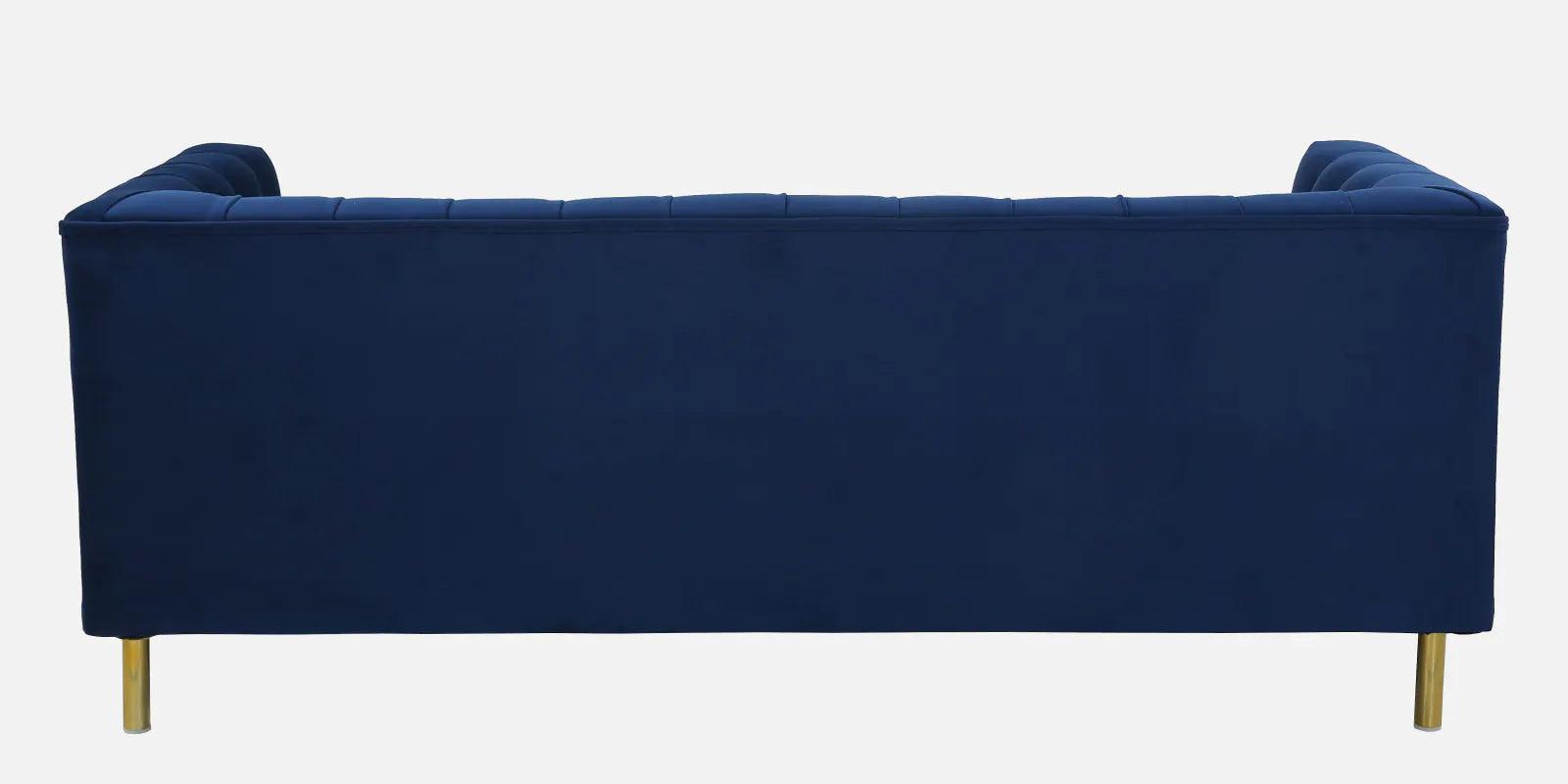 Velvet 3 Seater Sofa In Royal Blue Colour - Ouch Cart 