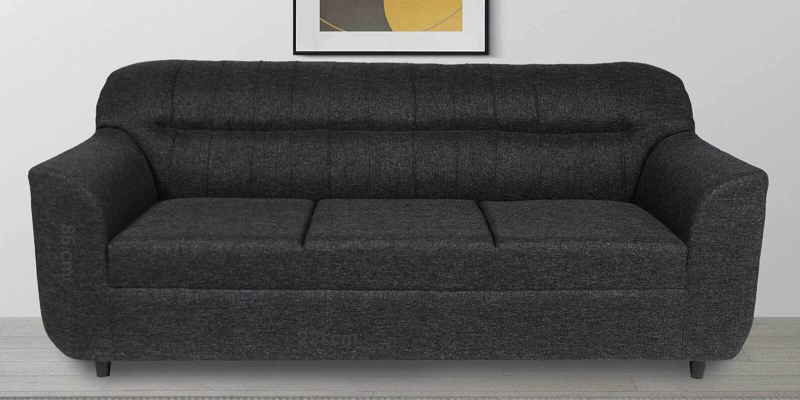 Fabric 3 Seater Sofa in Charcoal Grey Colour - Ouch Cart 