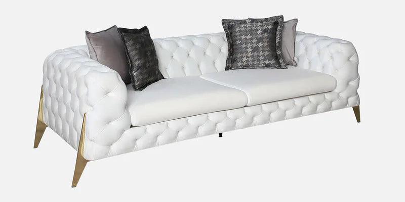 Fabric 3 Seater Sofa in White Colour - Ouch Cart 