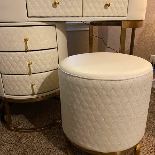 Acodaiuy Vanity Desk | Makeup Vanity Desk White Vanity Table Dressing Table with Drawers Vanity Desk with Mirror & with Lights Makeup Table for Bedroom Bathroom - White - Ouch Cart 