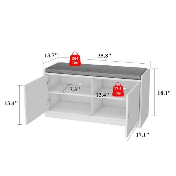 9 Pair Shoe Storage Bench