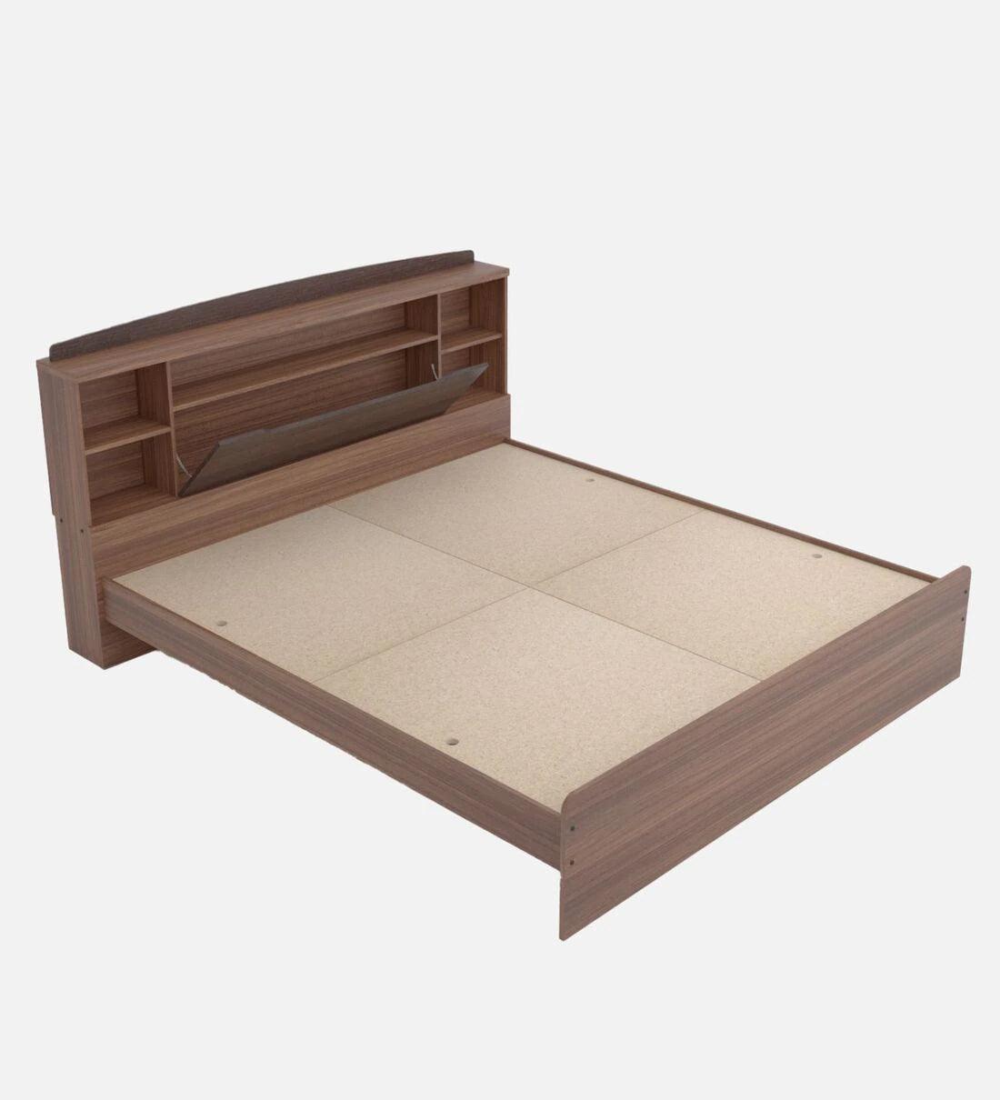 Manto King Size Bed in Teak Finish - Ouch Cart 