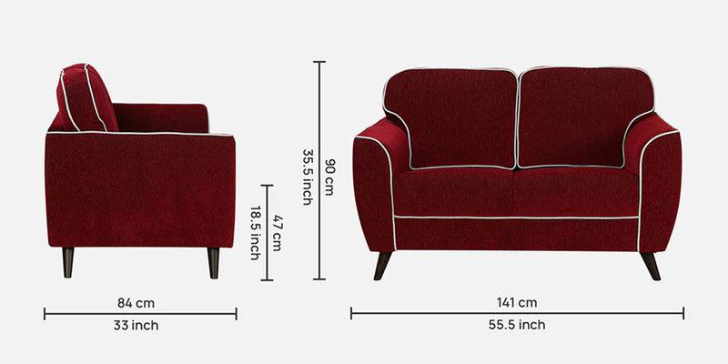 Fabric 2 Seater Sofa In Rust Red Colour - Ouch Cart 