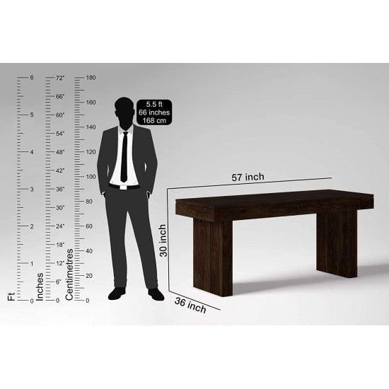Sheesham Wood Dining Set Six Seater With Bench | Dining Room Furniture In Walnut Finish - Ouch Cart 