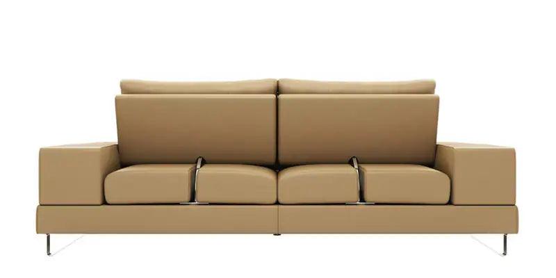 Leatherette 3 Seater Sofa in Mushroom Brown Colour - Ouch Cart 