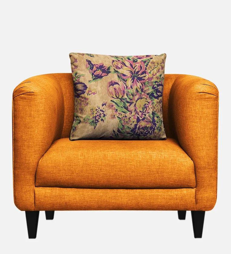 Fabric 1 Seater Sofa in Vivid Orange Colour - Ouch Cart 