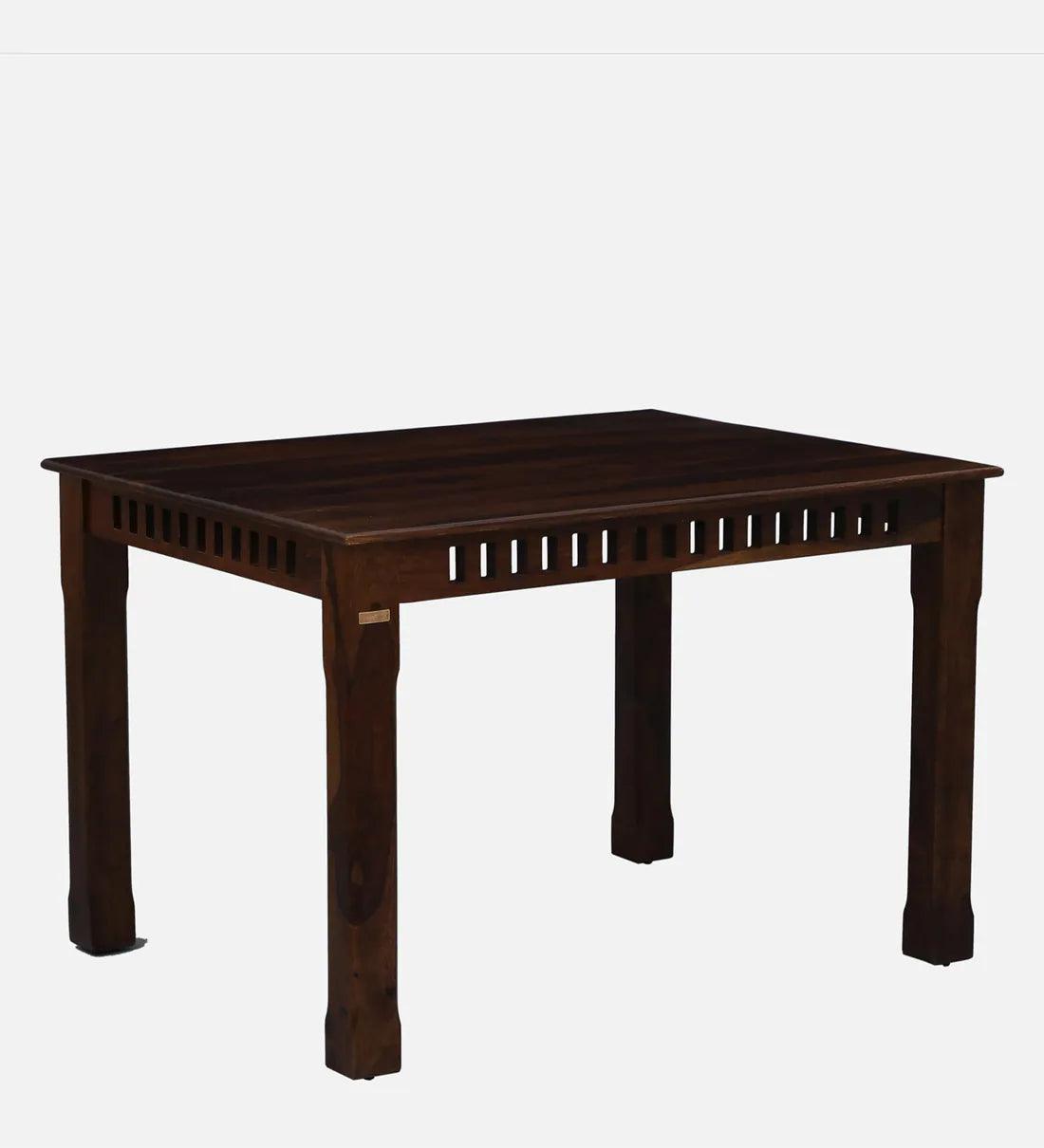 Sheesham Wood 4 Seater Dining Set In Scratch Resistant Provincial Teak Finish - Ouch Cart 