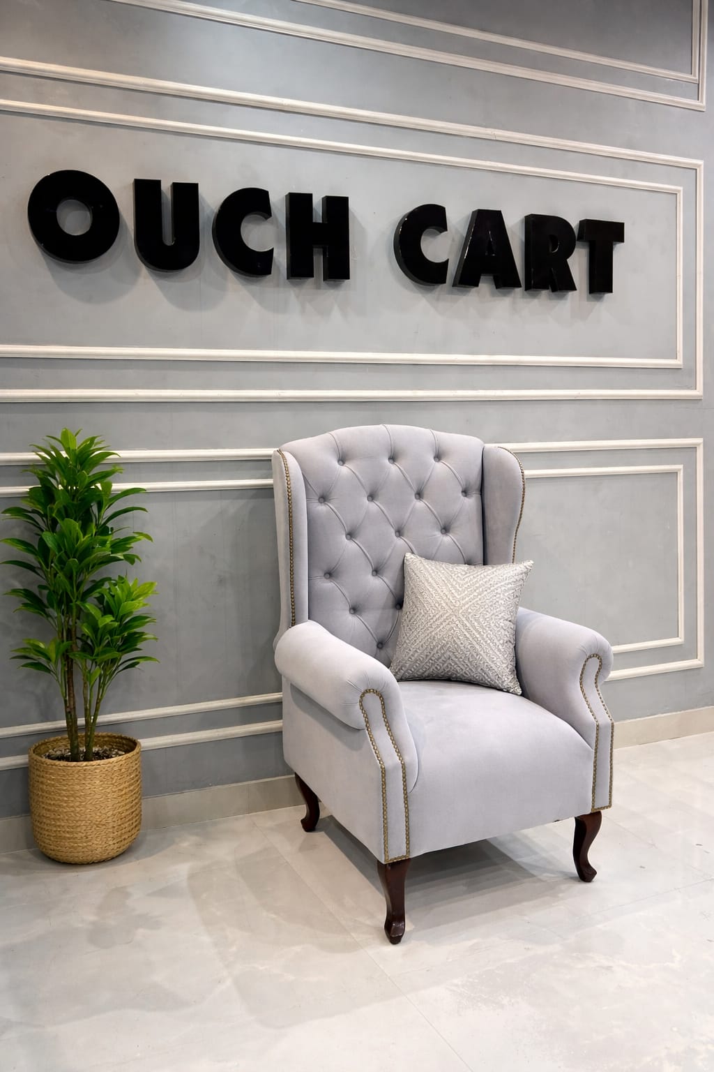 Solid Wood Wing Chair with Deep Seat Comfort & Classic Elegant Design