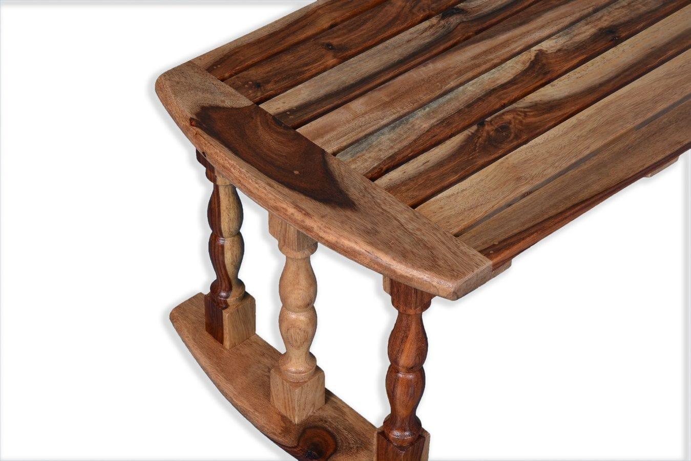 Sheesham Wood Breakfast Table | Laptop Table - Natural Finish - Ouch Cart 