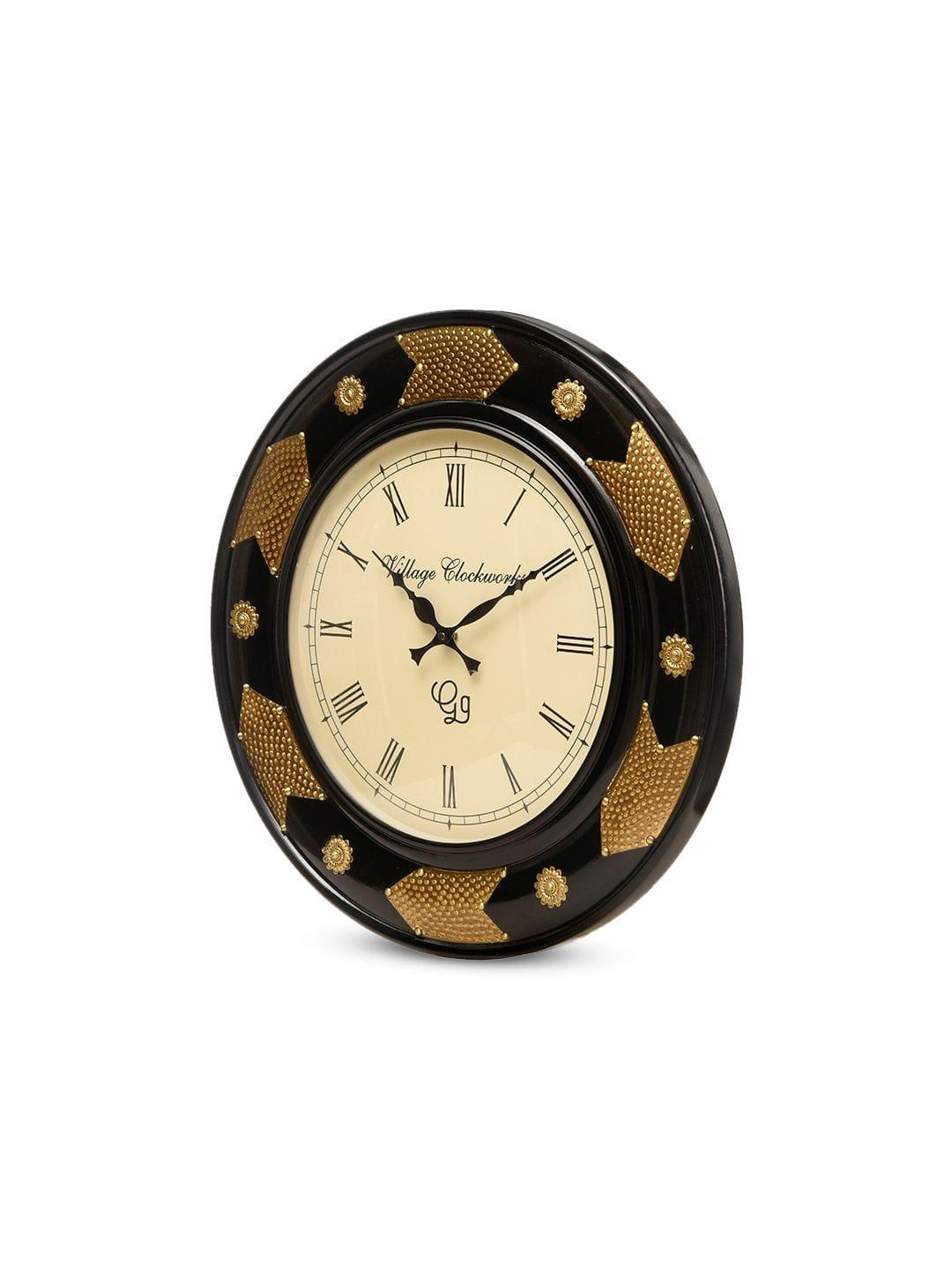 Round Polish with Metal Brass 18 Inches Wall Clock - Ouch Cart 