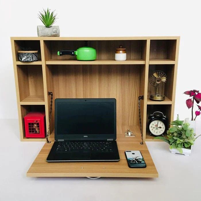 Wall-Mounted Floating Table Laptop Home Office Desk With Drawer