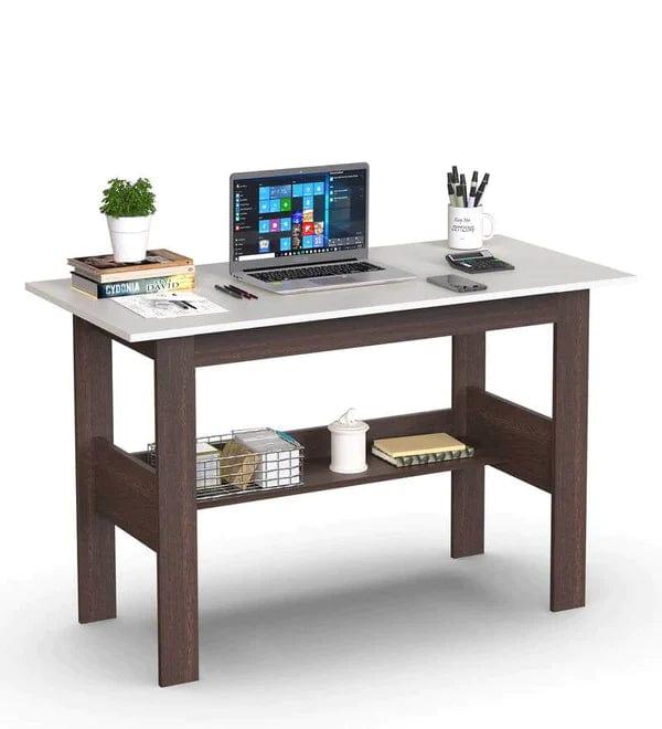 Sho Study Table Desk in Wenge & White Finish - Ouch Cart 