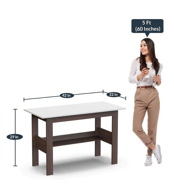 Sho Study Table Desk in Wenge & White Finish - Ouch Cart 