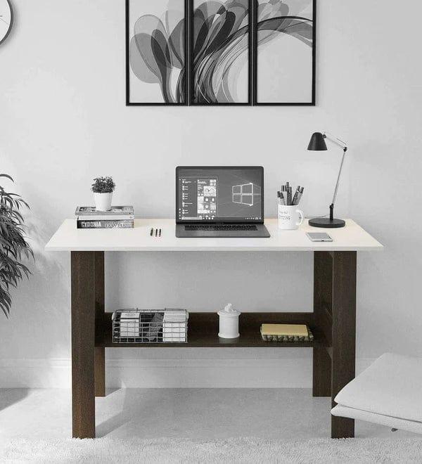 Sho Study Table Desk in Wenge & White Finish - Ouch Cart 