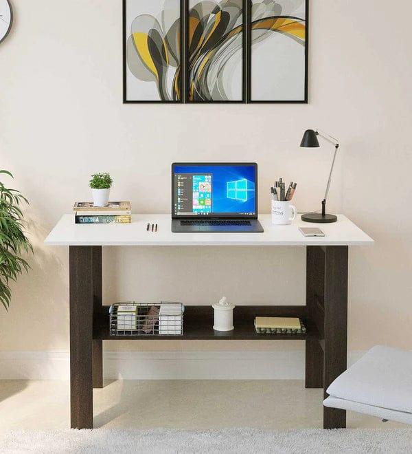 Sho Study Table Desk in Wenge & White Finish - Ouch Cart 