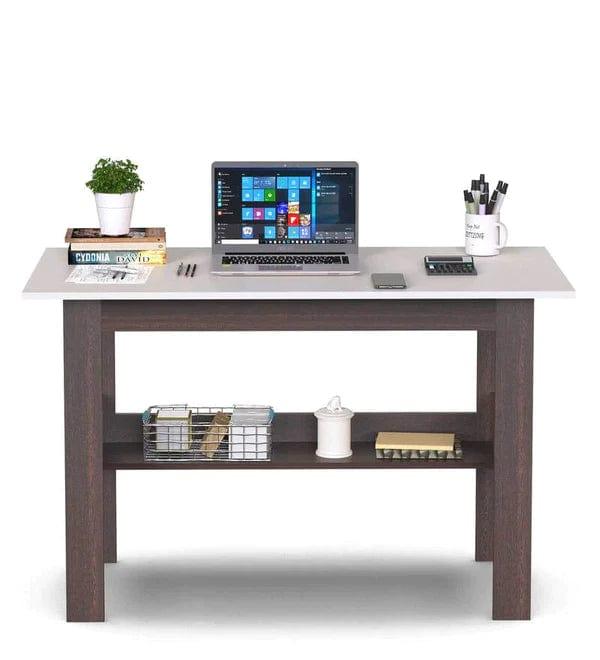 Sho Study Table Desk in Wenge & White Finish - Ouch Cart 
