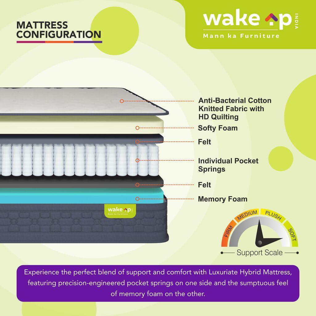Double Size Luxuriate Orthopedic Hybrid Memory Foam Pocket Spring Mattress - Ouch Cart 