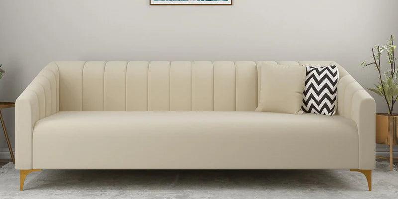 Velvet 3 Seater sofa in Bone White colour - Ouch Cart 