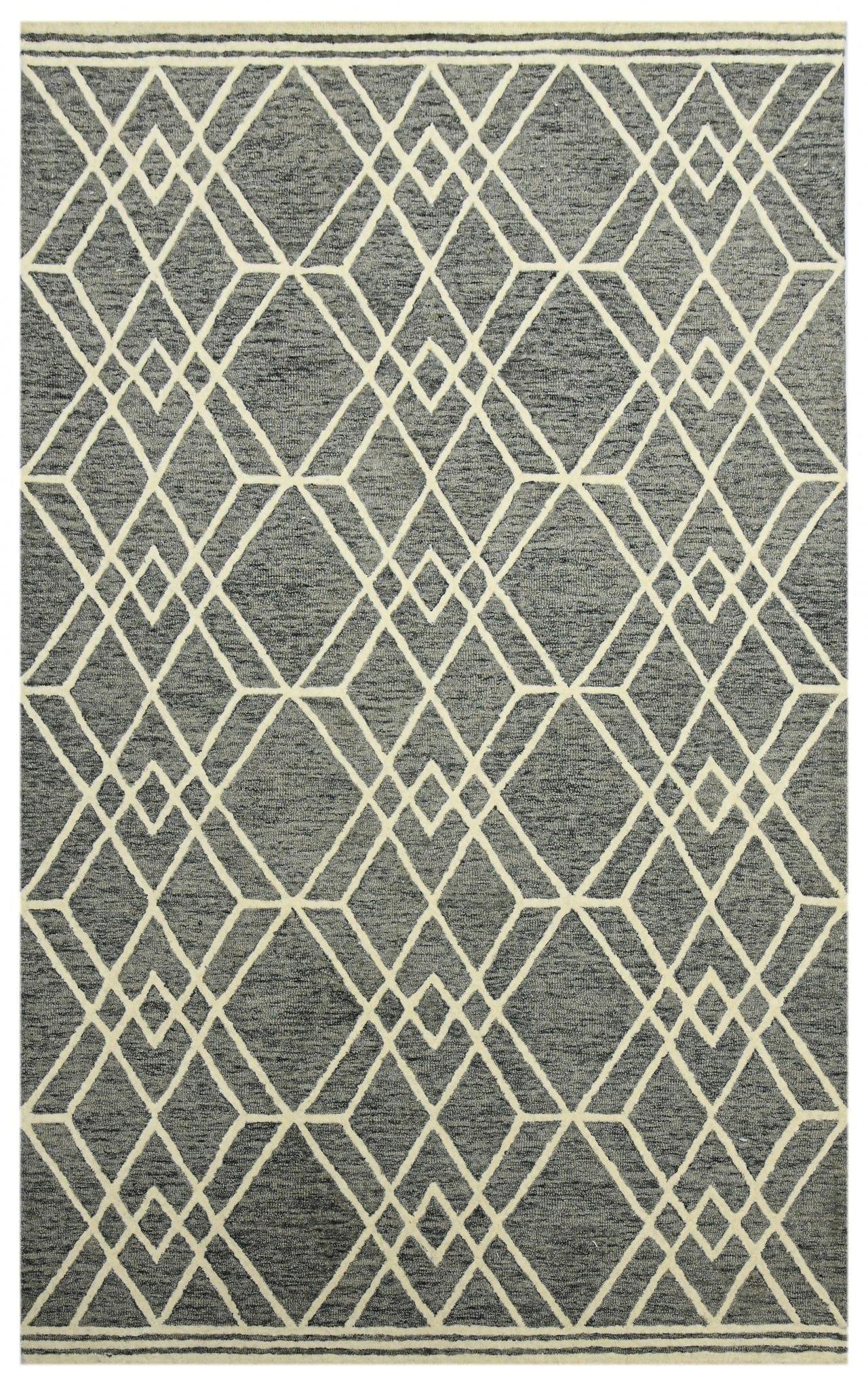 Gray Wool Vista 8X10 Feet Hand-Tufted Carpet - Rug - Ouch Cart 