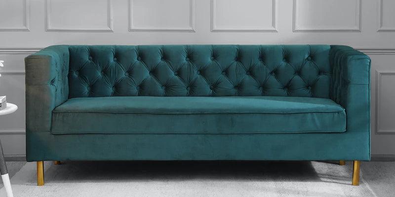 Velvet 3 Seater Sofa In Royal Blue Colour - Ouch Cart 