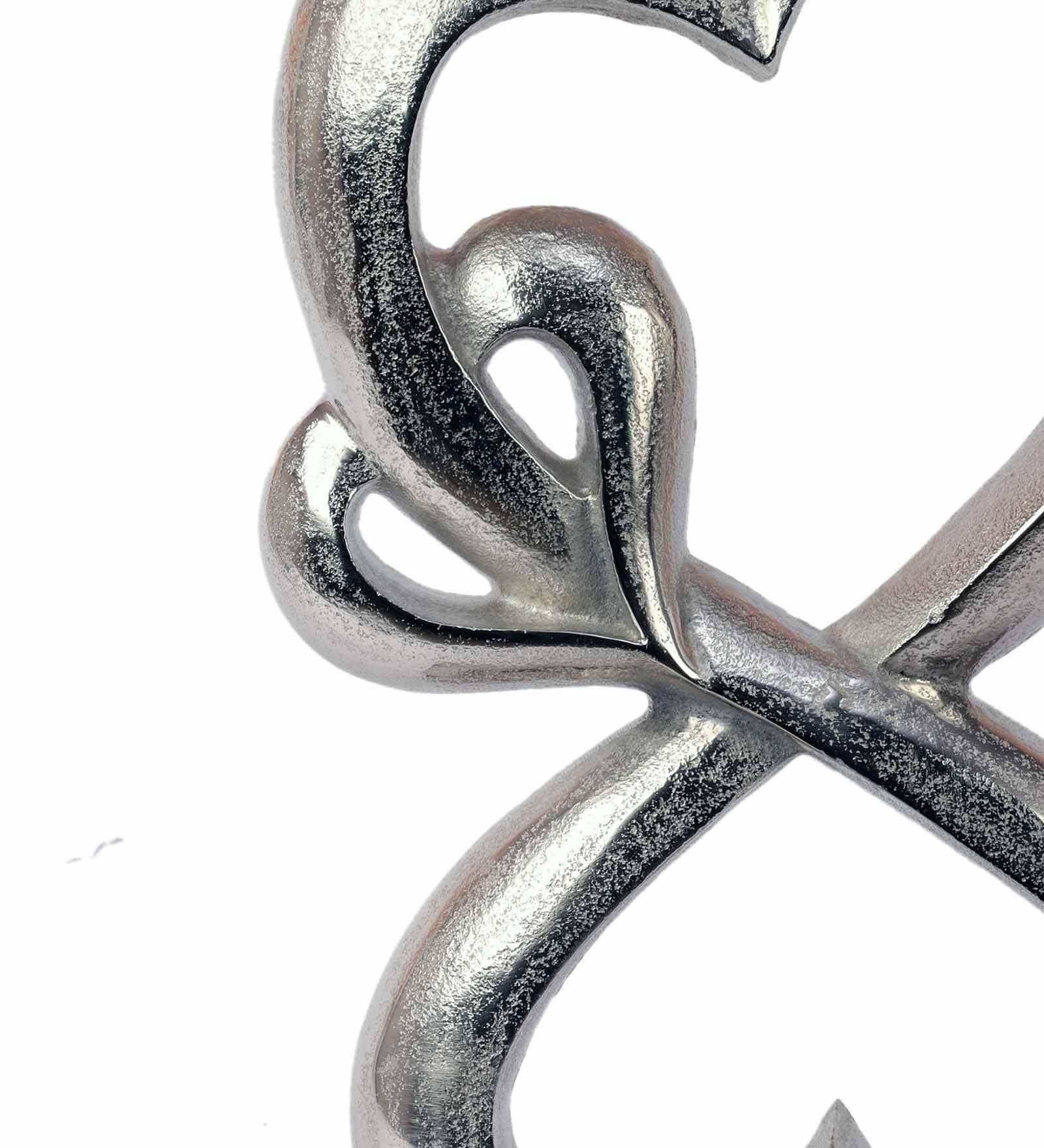 Family Heart Silver Raw Finish Large Sculpture, - Ouch Cart 