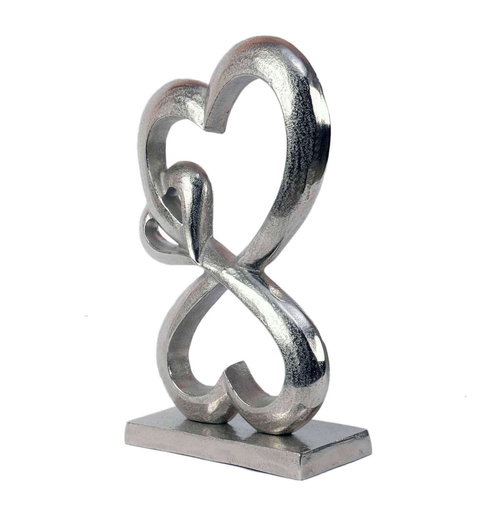 Family Heart Silver Raw Finish Large Sculpture, - Ouch Cart 