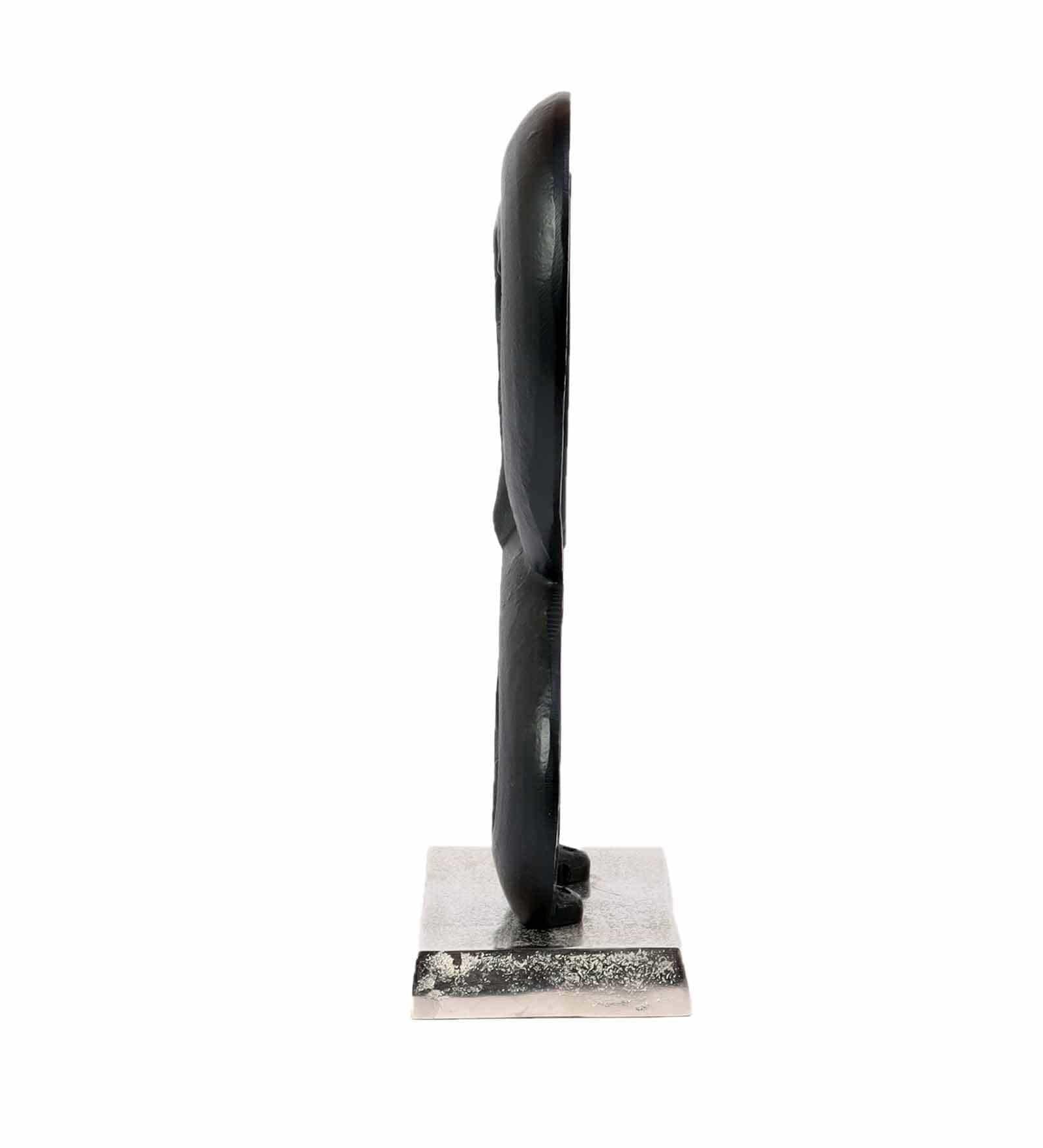 Family Heart Black And Silver Base Raw Finish Small Sculpture, - Ouch Cart 