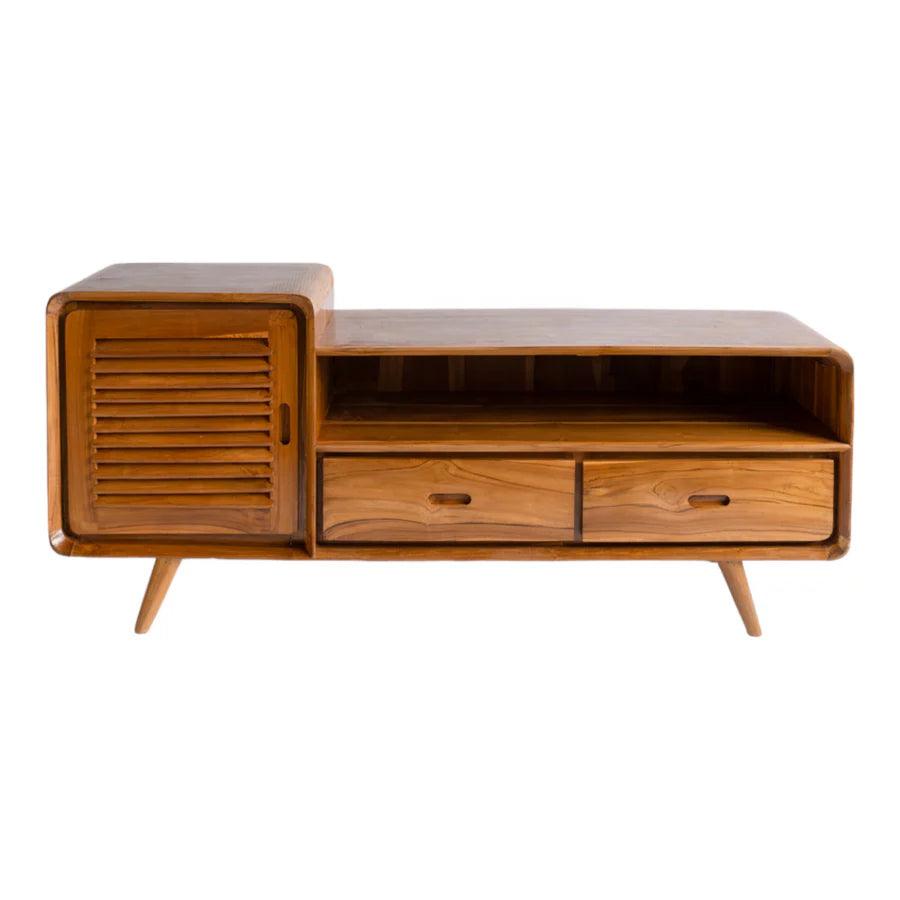 SOLID TEAK WOOD TV UNIT - Ouch Cart 