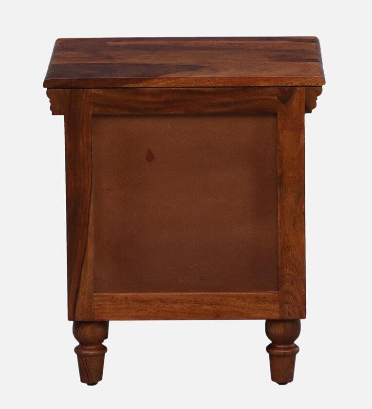 Sheesham Wood Night Stand in Scratch Resistant Honey Oak Finish - Ouch Cart 