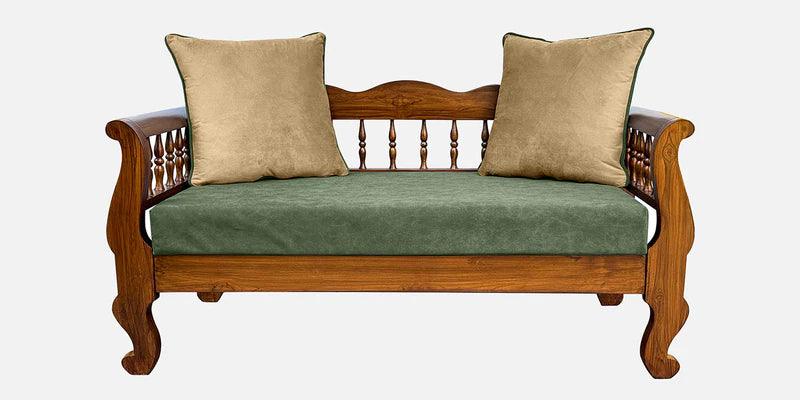 Teak Wood 2 Seater Sofa In Light Walnut - Ouch Cart 