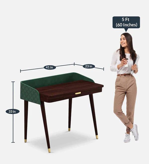 Hannah Affair Study Table in Dark Walnut Finish - Ouch Cart 