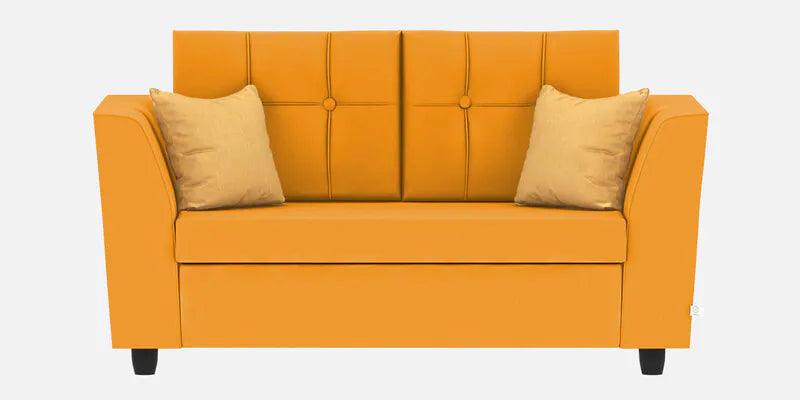 Velvet 2 Seater Sofa In Saffron Yellow Colour - Ouch Cart 